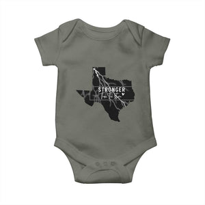 Strong Texas Baby Onesie Stronger Than The Storm Quote TS12 Military Green Print Your Wear