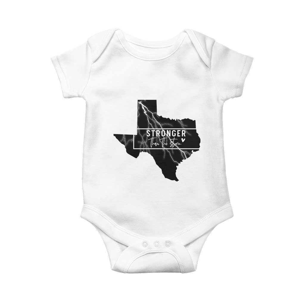 Strong Texas Baby Onesie Stronger Than The Storm Quote TS12 White Print Your Wear
