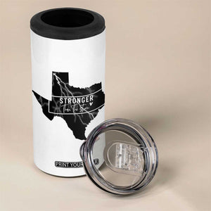 Strong Texas 4 in 1 Can Cooler Tumbler Stronger Than The Storm Quote TS12 Print Your Wear