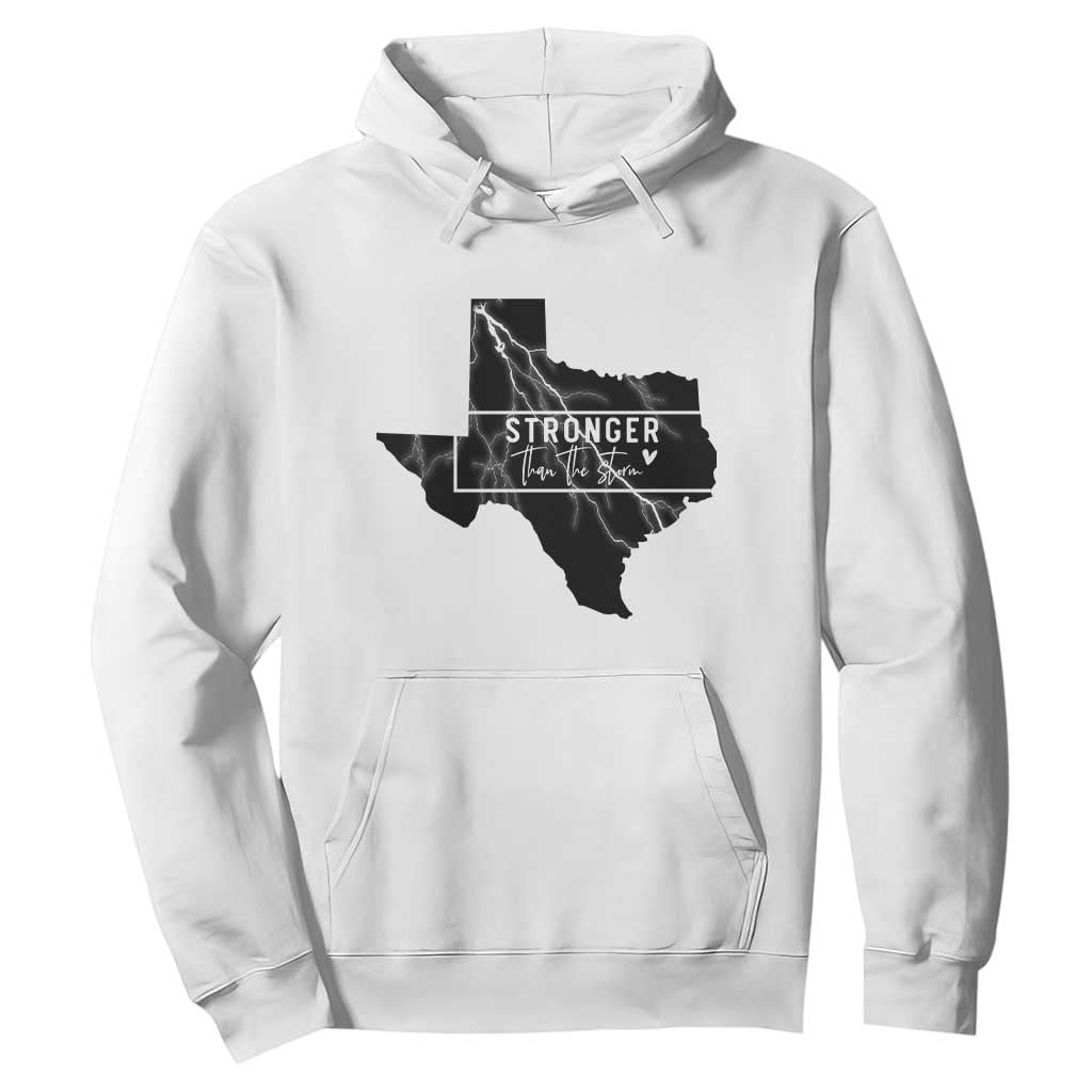 Strong Texas Hoodie Stronger Than The Storm Quote TS12 White Print Your Wear