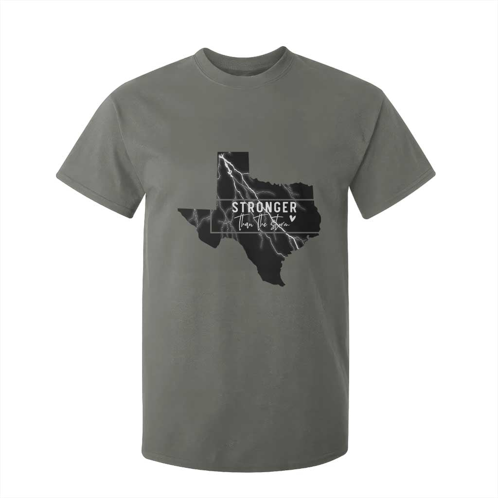 Strong Texas T Shirt For Kid Stronger Than The Storm Quote TS12 Military Green Print Your Wear