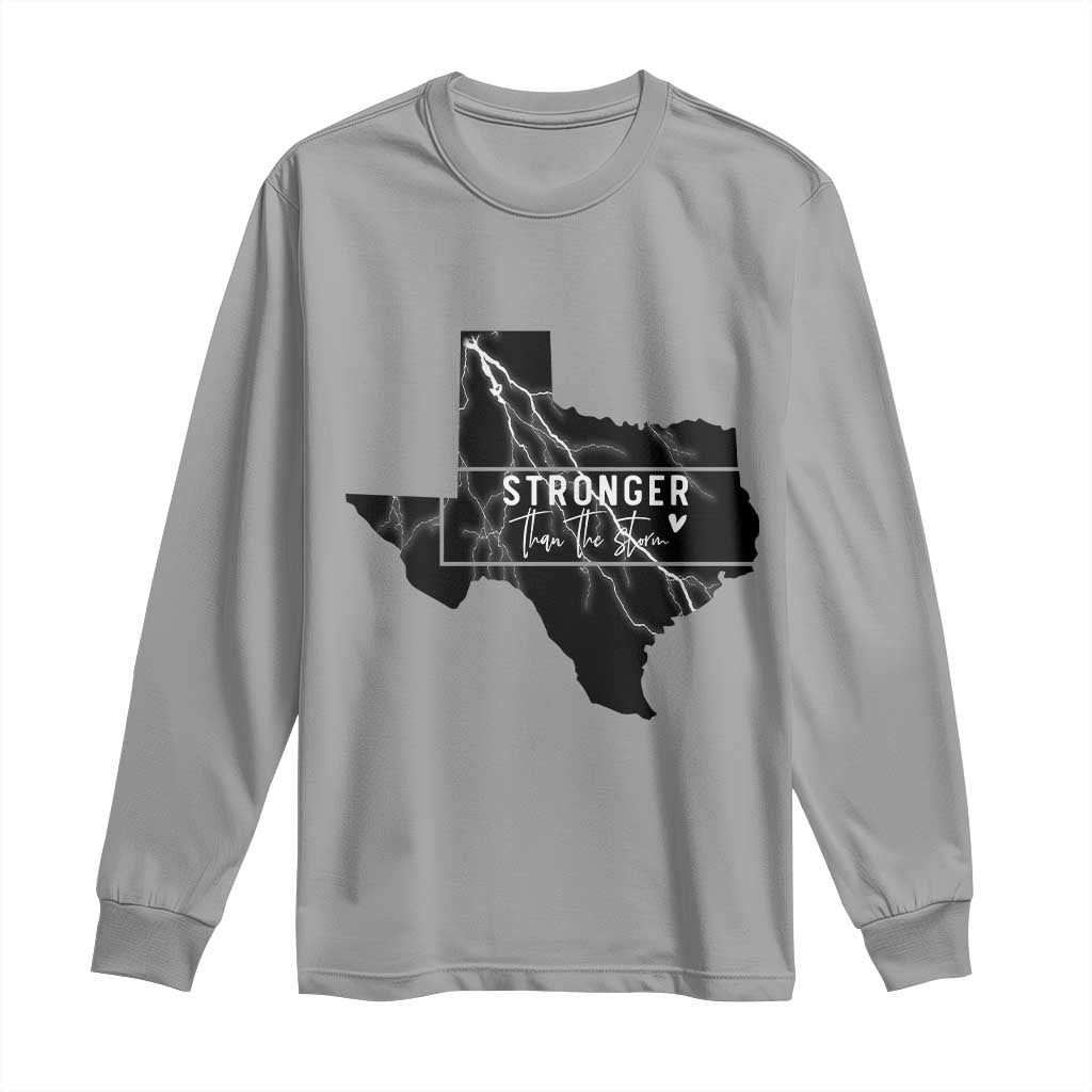 Strong Texas Long Sleeve Shirt Stronger Than The Storm Quote TS12 Sport Gray Print Your Wear