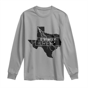 Strong Texas Long Sleeve Shirt Stronger Than The Storm Quote TS12 Sport Gray Print Your Wear