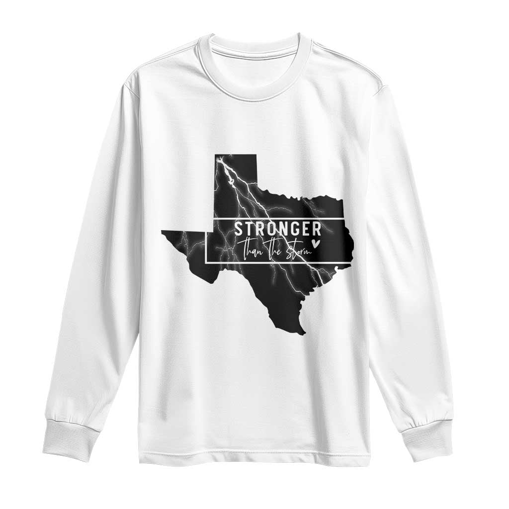 Strong Texas Long Sleeve Shirt Stronger Than The Storm Quote TS12 White Print Your Wear