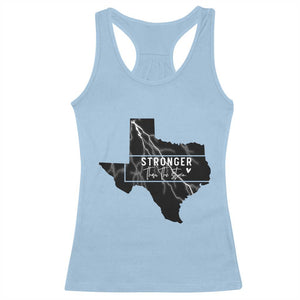 Strong Texas Racerback Tank Top Stronger Than The Storm Quote TS12 Light Blue Print Your Wear