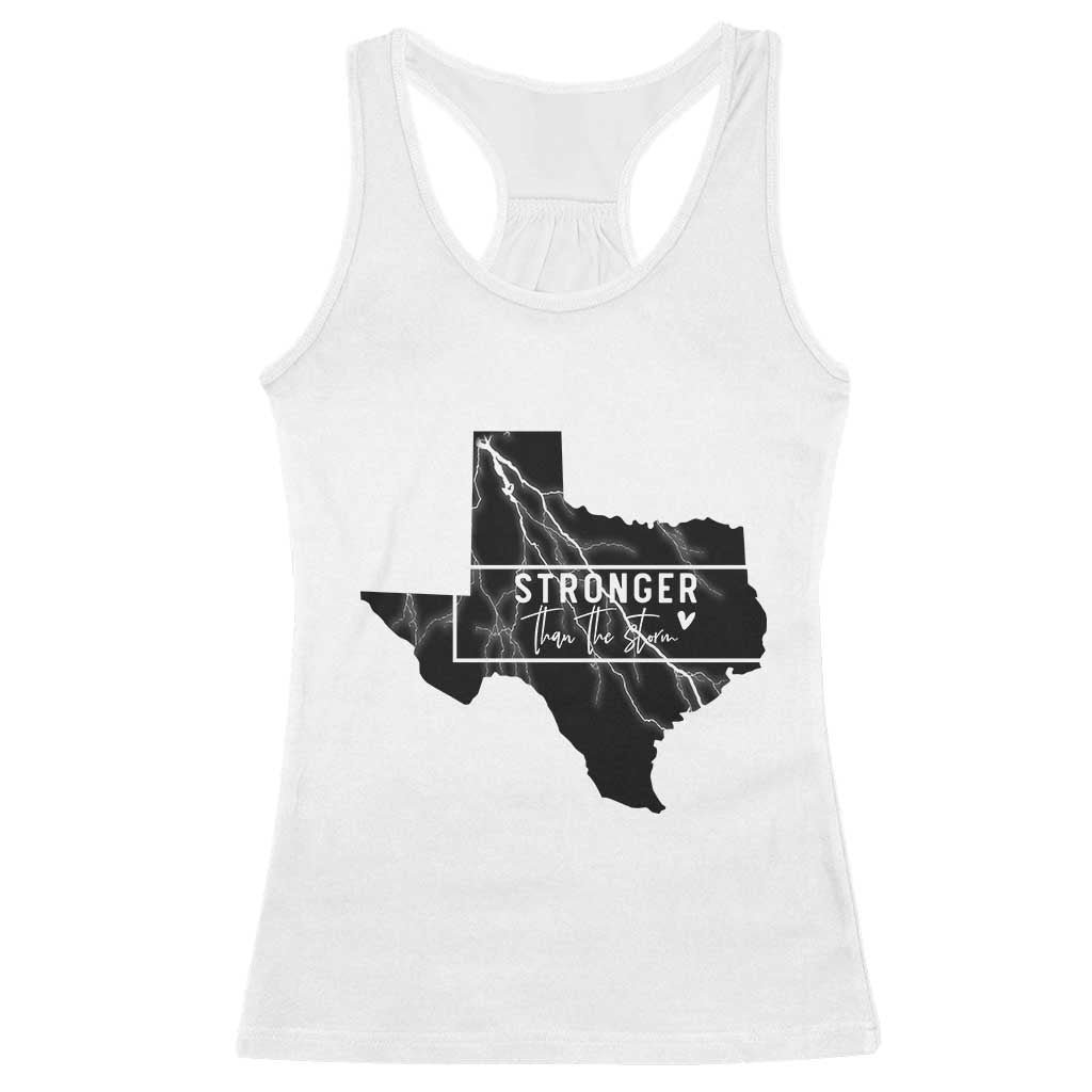 Strong Texas Racerback Tank Top Stronger Than The Storm Quote TS12 White Print Your Wear