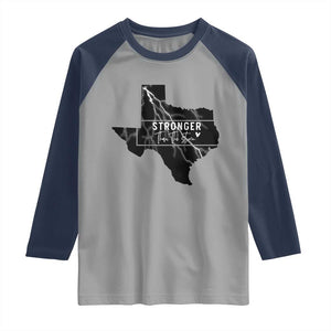 Strong Texas Raglan Shirt Stronger Than The Storm Quote TS12 Sport Gray Navy Print Your Wear