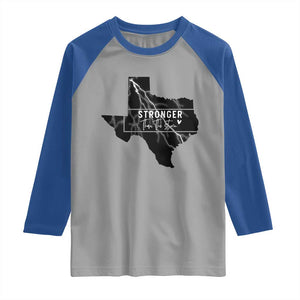 Strong Texas Raglan Shirt Stronger Than The Storm Quote TS12 Sport Gray Royal Print Your Wear