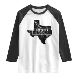 Strong Texas Raglan Shirt Stronger Than The Storm Quote TS12 White Black Print Your Wear