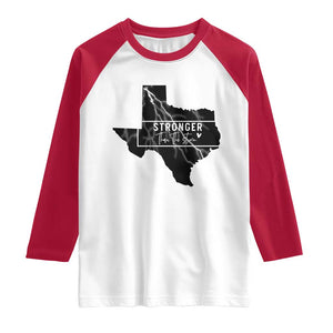 Strong Texas Raglan Shirt Stronger Than The Storm Quote TS12 White Red Print Your Wear