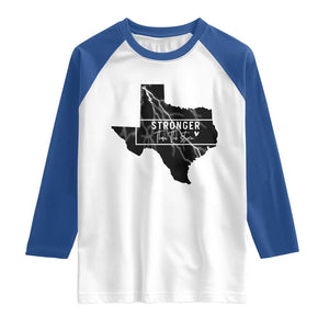 Strong Texas Raglan Shirt Stronger Than The Storm Quote TS12 White Royal Print Your Wear