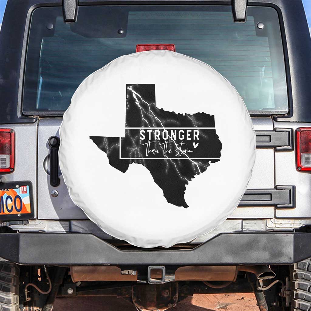 Strong Texas Spare Tire Cover Stronger Than The Storm Quote TS12 No hole White Print Your Wear