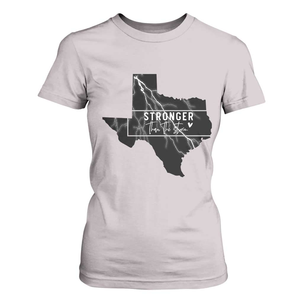 Strong Texas T Shirt For Women Stronger Than The Storm Quote TS12 Ice Gray Print Your Wear