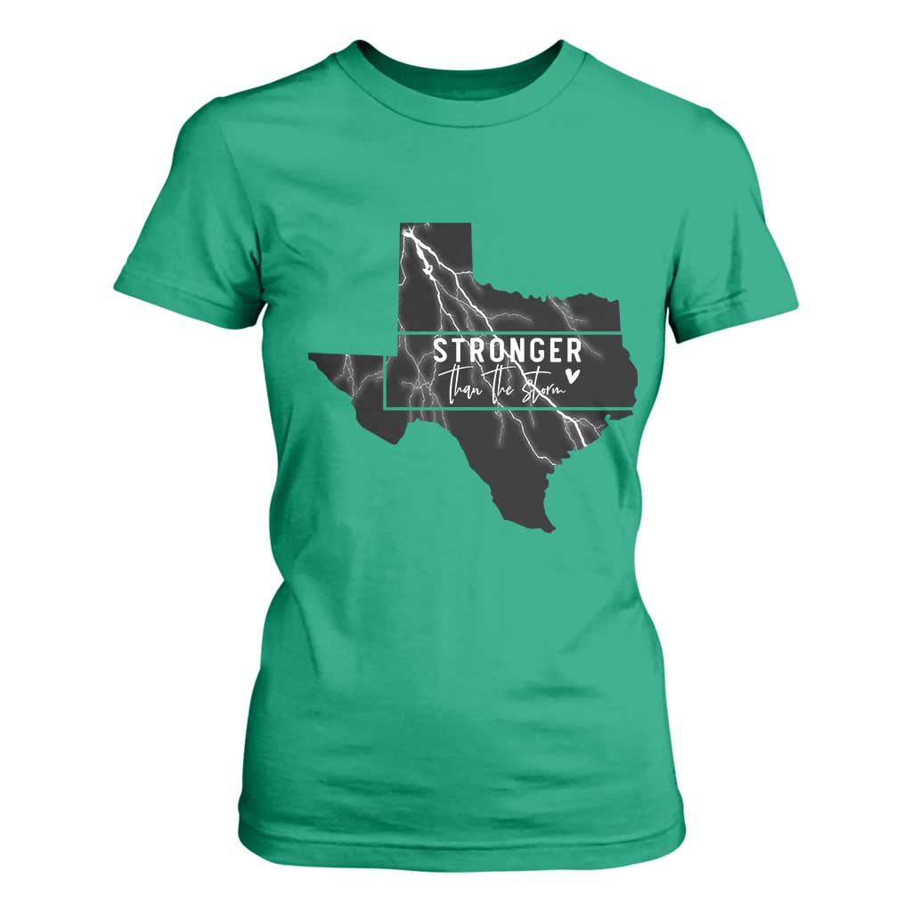 Strong Texas T Shirt For Women Stronger Than The Storm Quote TS12 Irish Green Print Your Wear