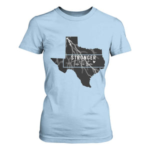 Strong Texas T Shirt For Women Stronger Than The Storm Quote TS12 Light Blue Print Your Wear
