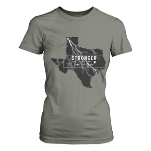 Strong Texas T Shirt For Women Stronger Than The Storm Quote TS12 Military Green Print Your Wear