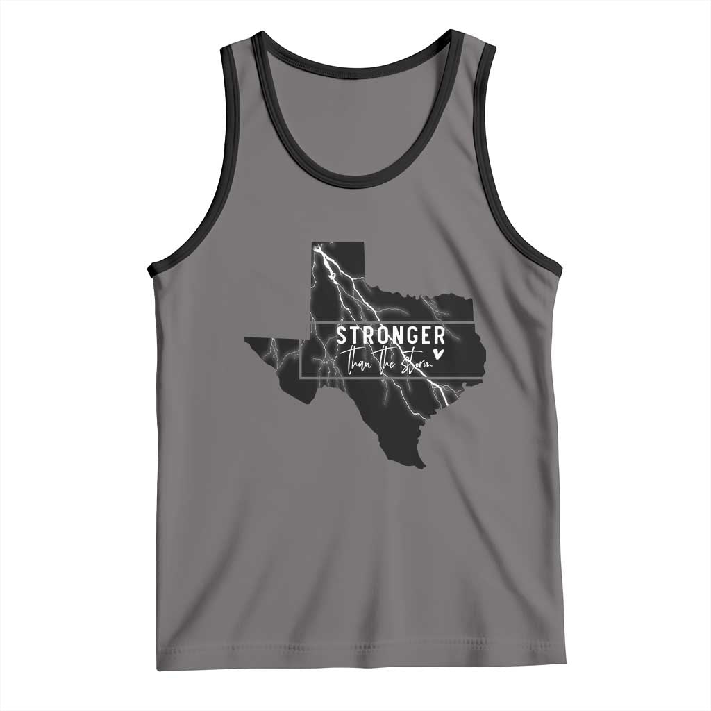 Strong Texas Tank Top Stronger Than The Storm Quote TS12 Deep Heather Black Print Your Wear
