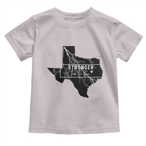 Strong Texas Toddler T Shirt Stronger Than The Storm Quote TS12 Ice Gray Print Your Wear