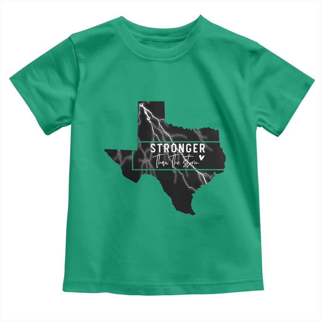 Strong Texas Toddler T Shirt Stronger Than The Storm Quote TS12 Irish Green Print Your Wear