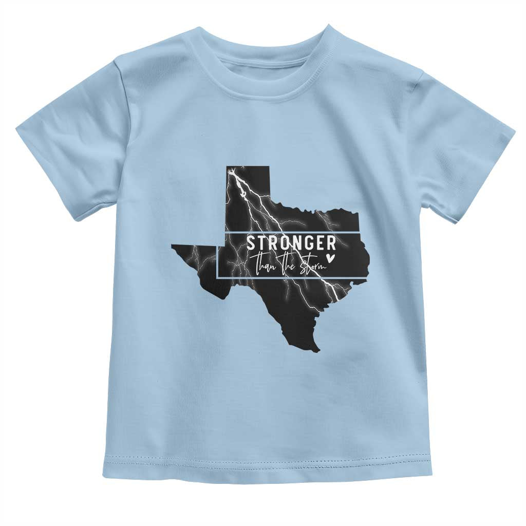 Strong Texas Toddler T Shirt Stronger Than The Storm Quote TS12 Light Blue Print Your Wear