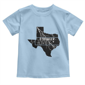 Strong Texas Toddler T Shirt Stronger Than The Storm Quote TS12 Light Blue Print Your Wear