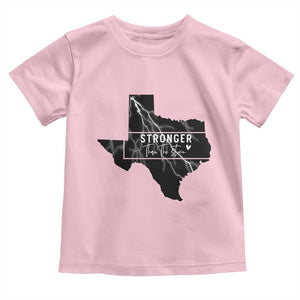 Strong Texas Toddler T Shirt Stronger Than The Storm Quote TS12 Light Pink Print Your Wear