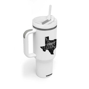 Strong Texas Tumbler With Handle Stronger Than The Storm Quote TS12 Print Your Wear