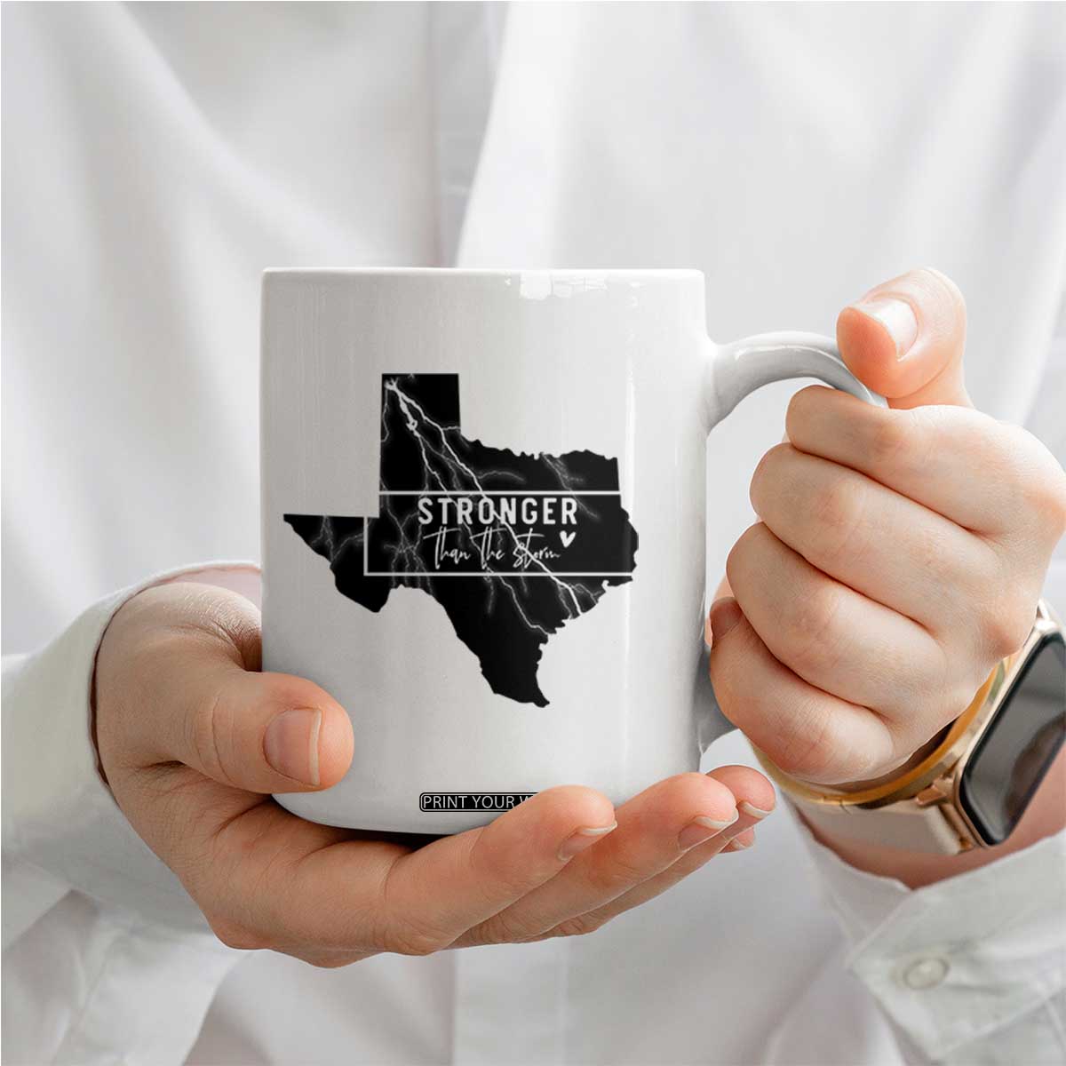 Strong Texas Coffee Mug Stronger Than The Storm Quote TS12 Print Your Wear