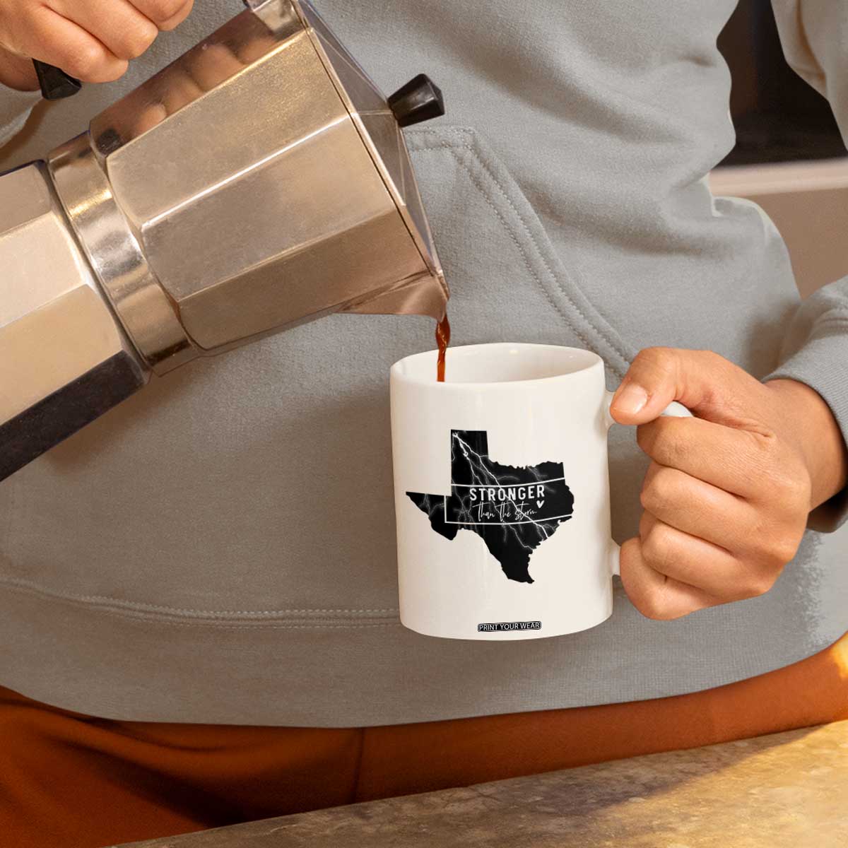 Strong Texas Coffee Mug Stronger Than The Storm Quote TS12 Print Your Wear