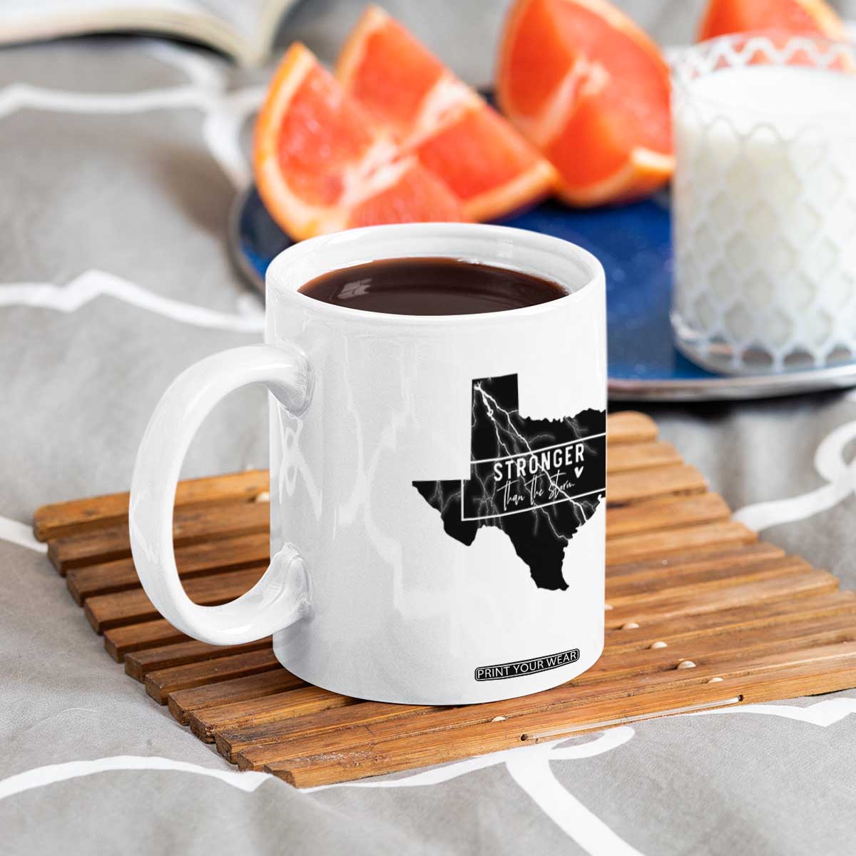 Strong Texas Coffee Mug Stronger Than The Storm Quote TS12 Print Your Wear