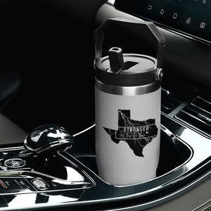 Strong Texas Flip Straw Tumbler Stronger Than The Storm Quote TS12 Print Your Wear