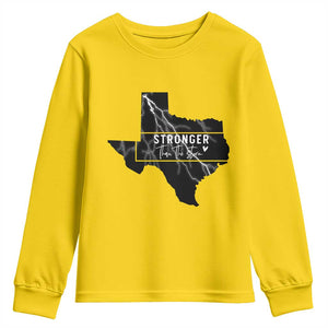 Strong Texas Youth Sweatshirt Stronger Than The Storm Quote TS12 Daisy Print Your Wear