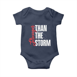 Stronger Than The Storm Baby Onesie Positive Mindset Motivation TS12 Navy Print Your Wear