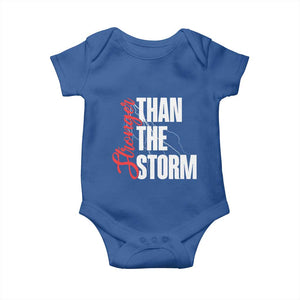 Stronger Than The Storm Baby Onesie Positive Mindset Motivation TS12 Royal Blue Print Your Wear