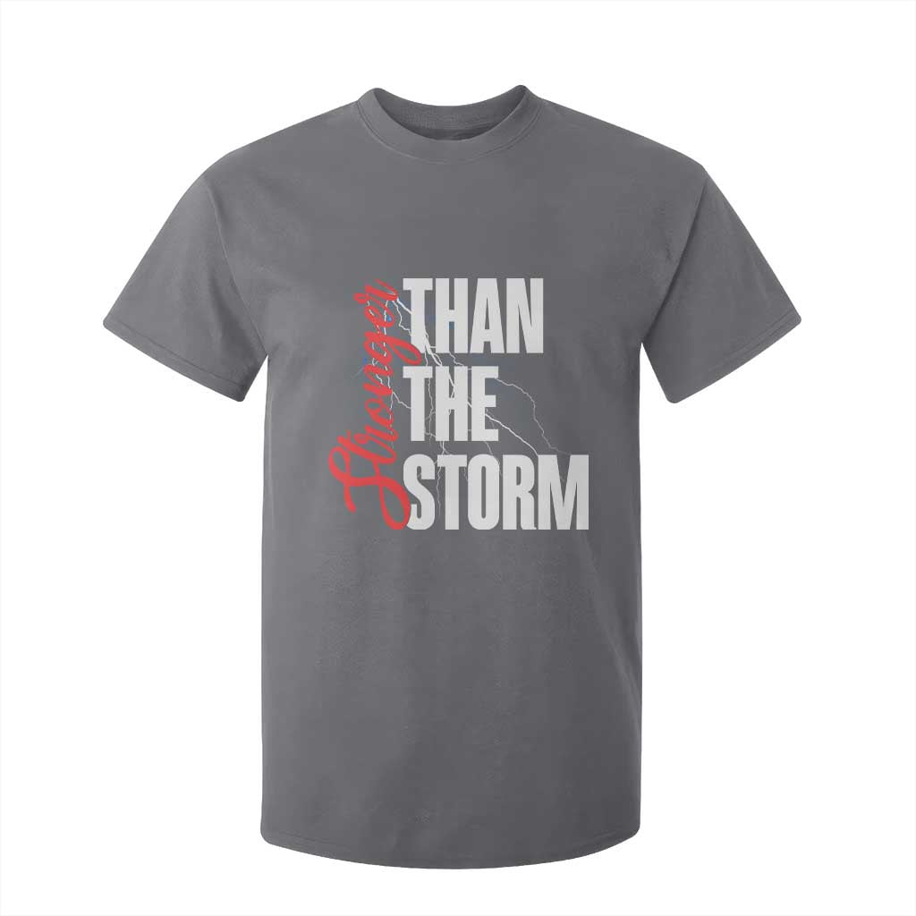Stronger Than The Storm T Shirt For Kid Positive Mindset Motivation TS12 Charcoal Print Your Wear
