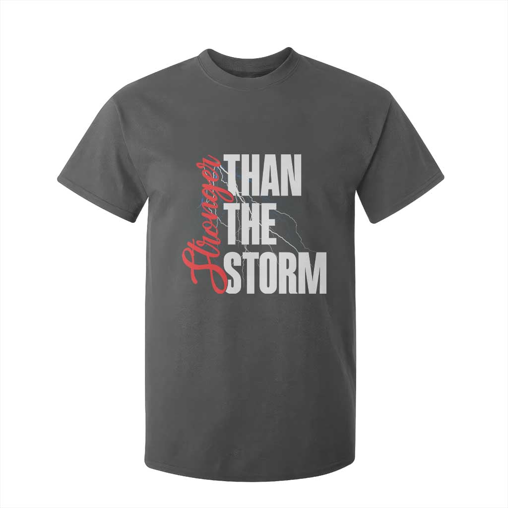 Stronger Than The Storm T Shirt For Kid Positive Mindset Motivation TS12 Dark Heather Print Your Wear