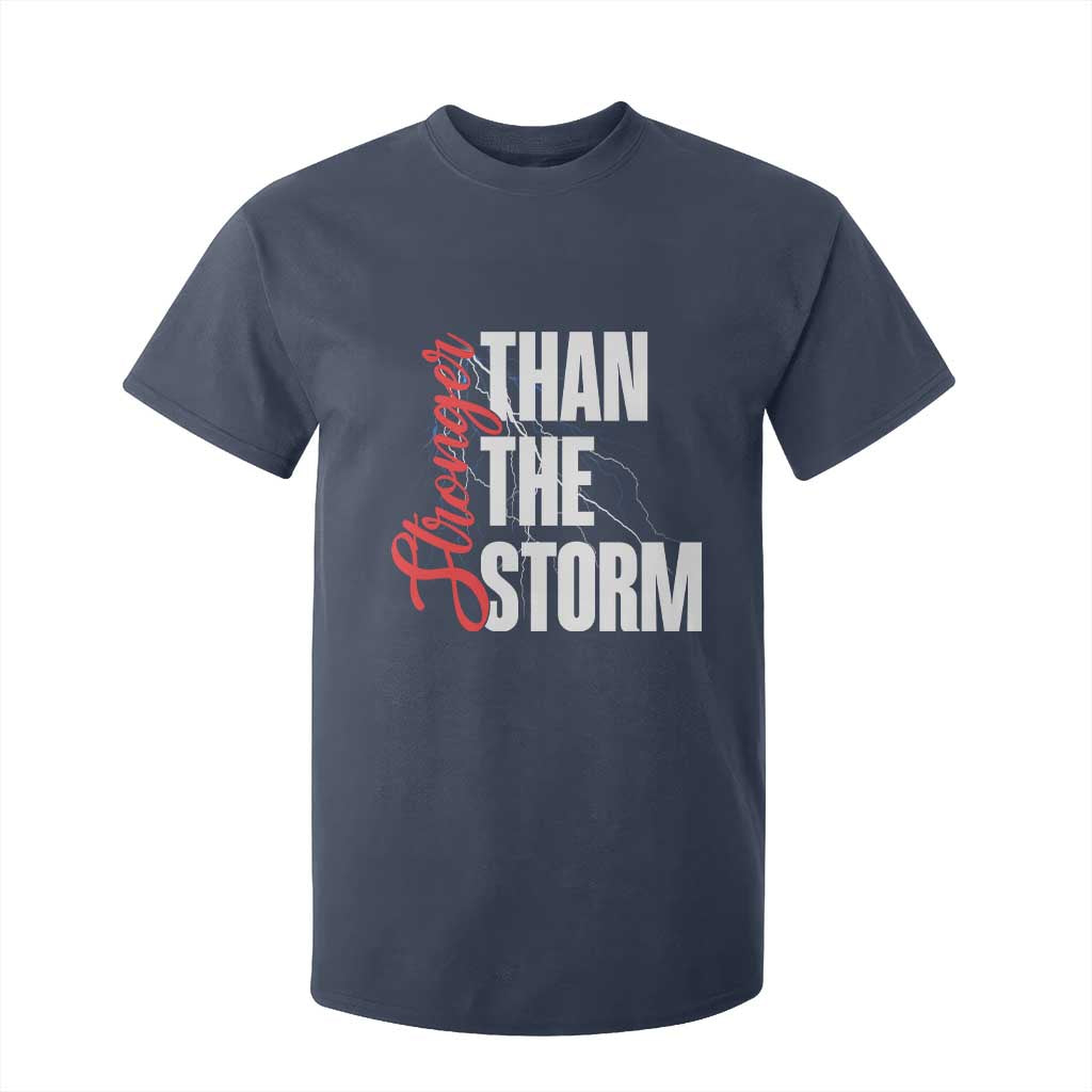 Stronger Than The Storm T Shirt For Kid Positive Mindset Motivation TS12 Navy Print Your Wear