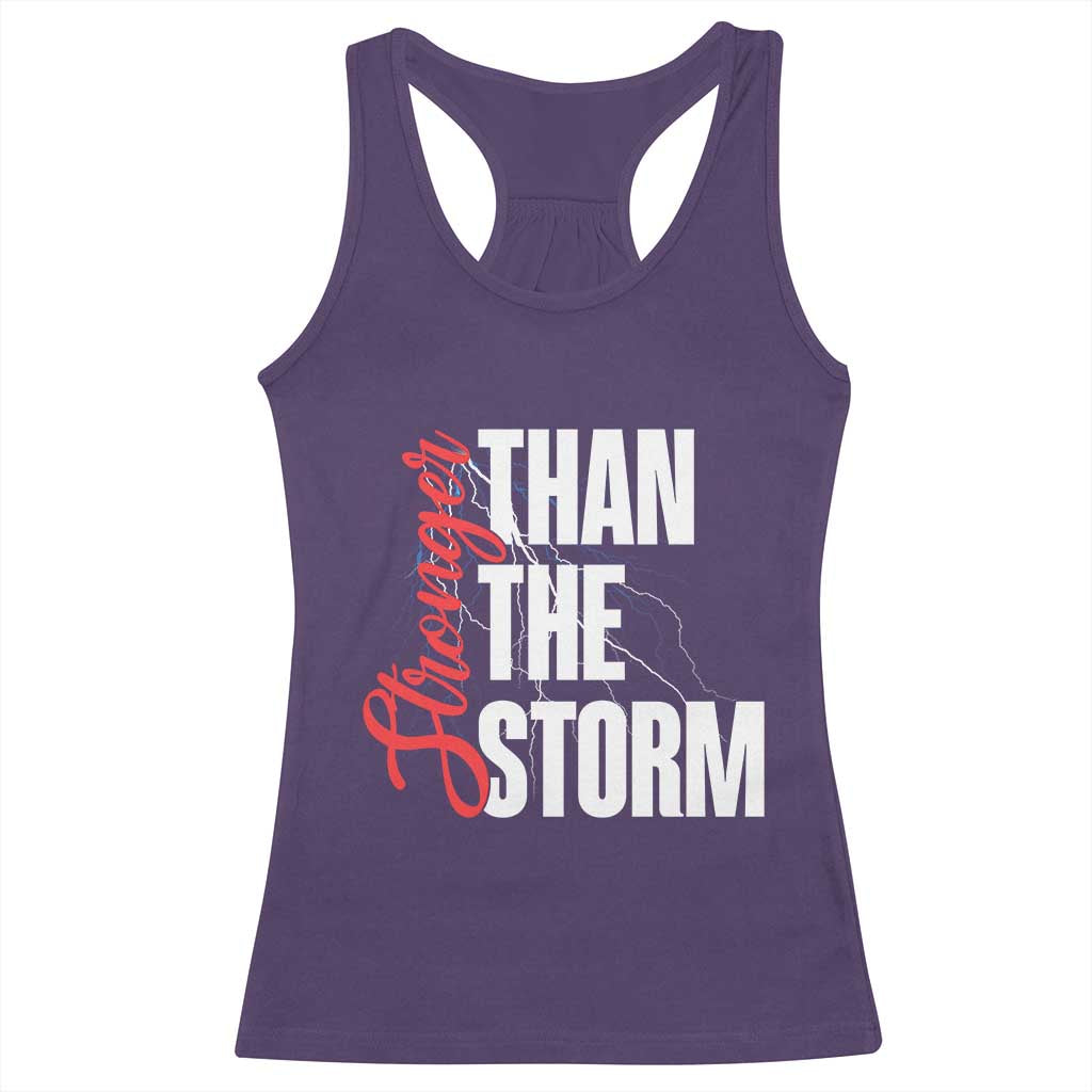Stronger Than The Storm Racerback Tank Top Positive Mindset Motivation TS12 Purple Print Your Wear