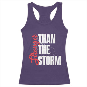 Stronger Than The Storm Racerback Tank Top Positive Mindset Motivation TS12 Purple Print Your Wear