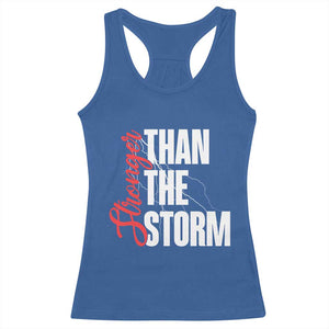 Stronger Than The Storm Racerback Tank Top Positive Mindset Motivation TS12 Royal Blue Print Your Wear