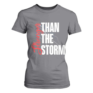 Stronger Than The Storm T Shirt For Women Positive Mindset Motivation TS12 Charcoal Print Your Wear