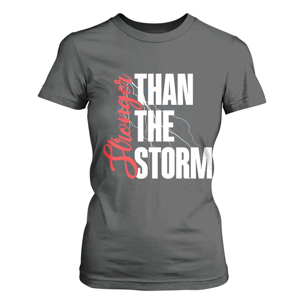 Stronger Than The Storm T Shirt For Women Positive Mindset Motivation TS12 Dark Heather Print Your Wear