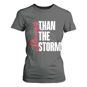Stronger Than The Storm T Shirt For Women Positive Mindset Motivation TS12 Dark Heather Print Your Wear