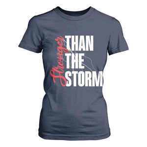 Stronger Than The Storm T Shirt For Women Positive Mindset Motivation TS12 Navy Print Your Wear