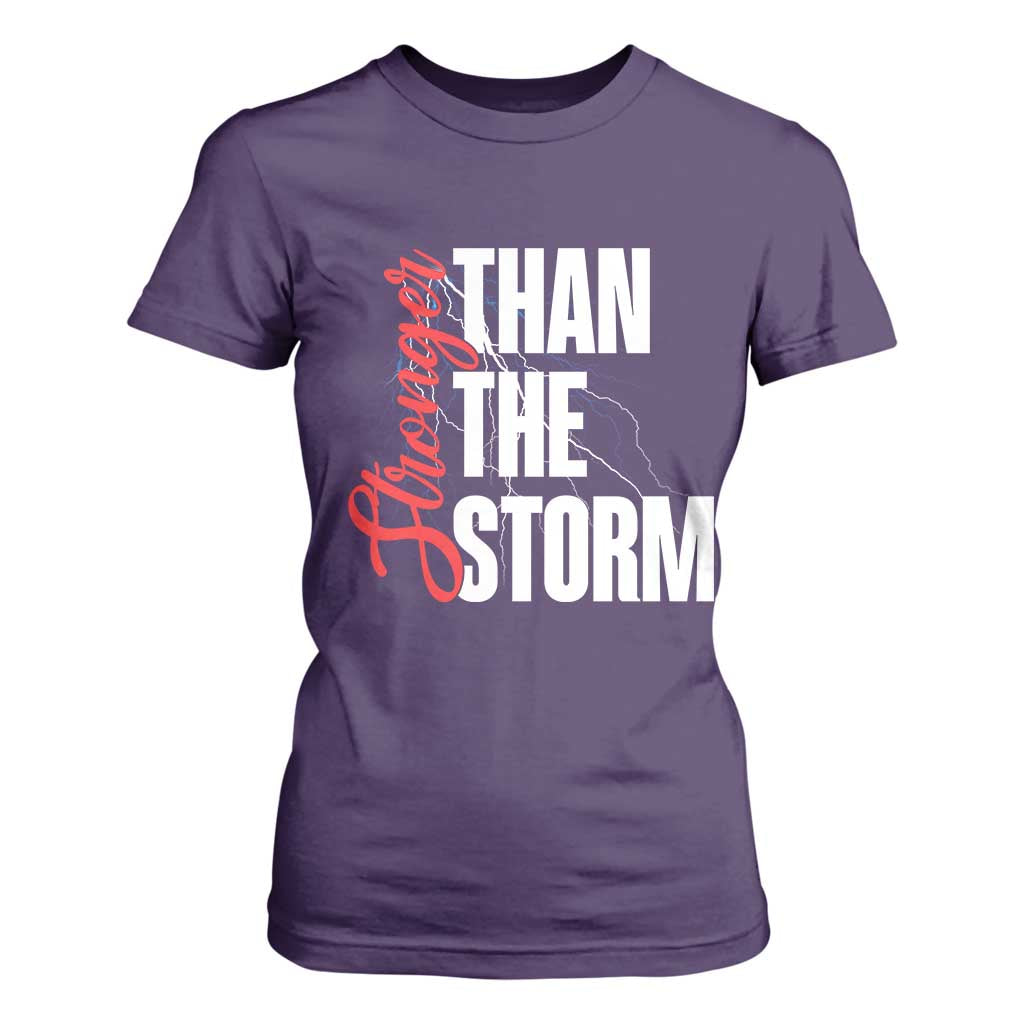 Stronger Than The Storm T Shirt For Women Positive Mindset Motivation TS12 Purple Print Your Wear