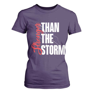 Stronger Than The Storm T Shirt For Women Positive Mindset Motivation TS12 Purple Print Your Wear