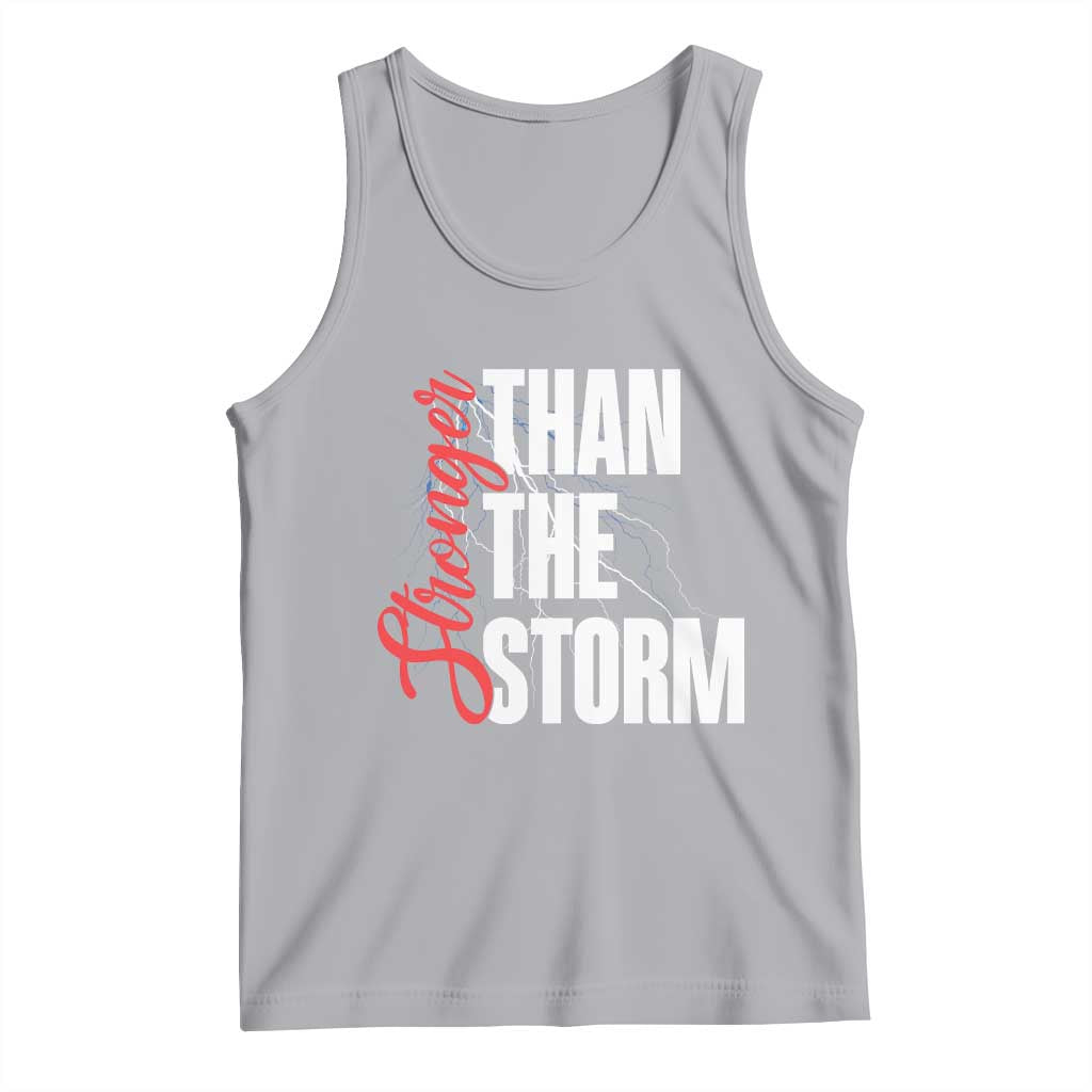 Stronger Than The Storm Tank Top Positive Mindset Motivation TS12 Athletic Heather Print Your Wear