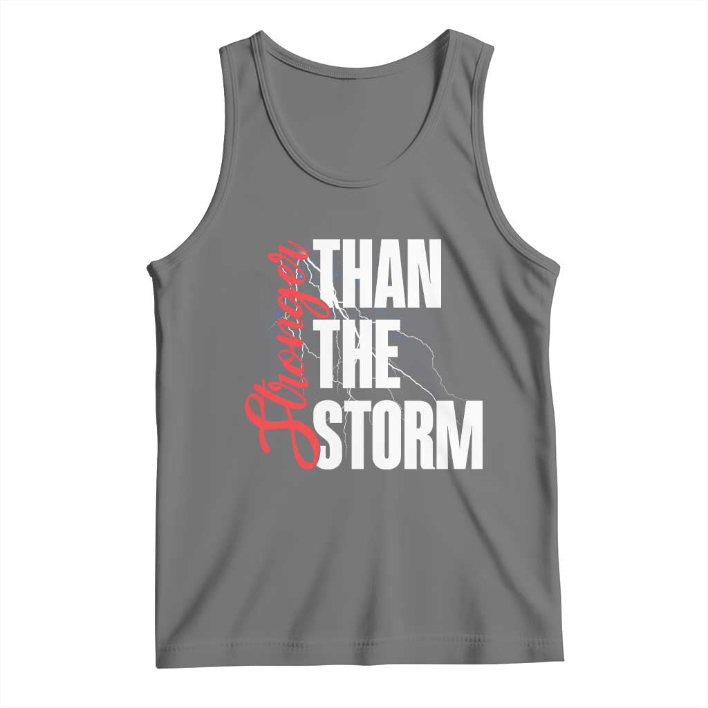 Stronger Than The Storm Tank Top Positive Mindset Motivation TS12 Black Heather Print Your Wear
