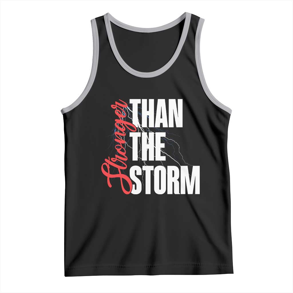 Stronger Than The Storm Tank Top Positive Mindset Motivation TS12 Black Athletic Heather Print Your Wear
