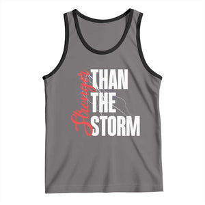 Stronger Than The Storm Tank Top Positive Mindset Motivation TS12 Deep Heather Black Print Your Wear